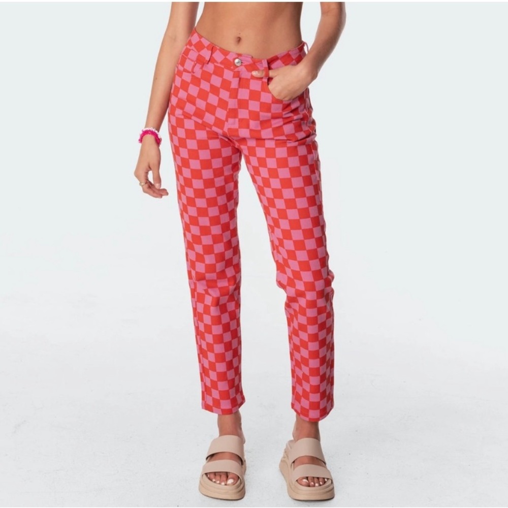 Edikted Rory Checkerboard Jeans M